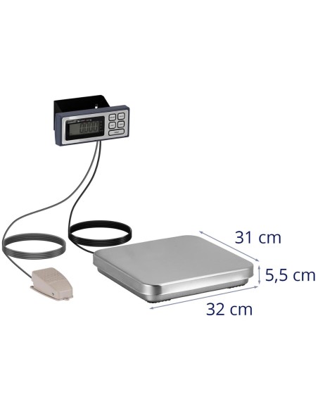 Picos virtuvės maisto svarstyklės su pedalu LCD 5 kg / 1 g 32 x 31 cm