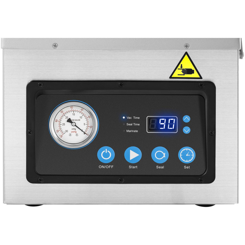 Kamerinė vakuuminio pakavimo mašina maistui plotis 26 cm 77 l/min 1 baras 1000 W