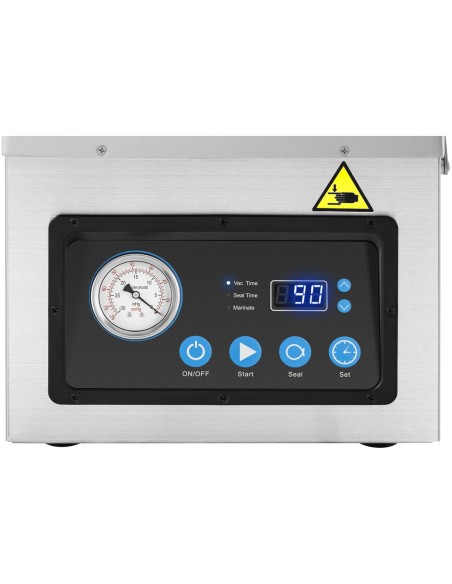 Kamerinė vakuuminio pakavimo mašina maistui plotis 26 cm 77 l/min 1 baras 1000 W Kamerinė vakuuminio pakavimo mašina maistui plotis 26 cm 77 l/min 1 baras 1000 W