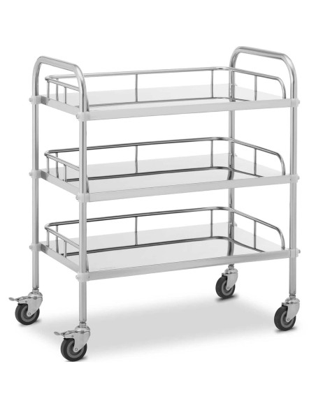 Kosmetinio gydymo laboratorinis vežimėlis iš plieno 3 lentynos 71 x 43 x 86 cm 30 kg Kosmetinio gydymo laboratorinis vežimėlis iš plieno 3 lentynos 71 x 43 x 86 cm 30 kg