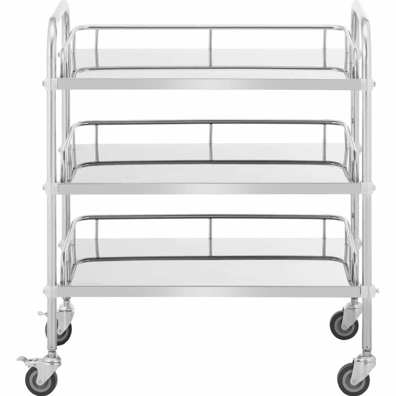 Kosmetinio gydymo laboratorinis vežimėlis iš plieno 3 lentynos 71 x 43 x 86 cm 30 kg