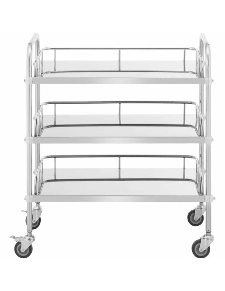 Kosmetinio gydymo laboratorinis vežimėlis iš plieno 3 lentynos 71 x 43 x 86 cm 30 kg Kosmetinio gydymo laboratorinis vežimėlis iš plieno 3 lentynos 71 x 43 x 86 cm 30 kg