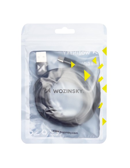 Tvirtas pintas kabelis USB USB-C 2.4A 1m juodas
