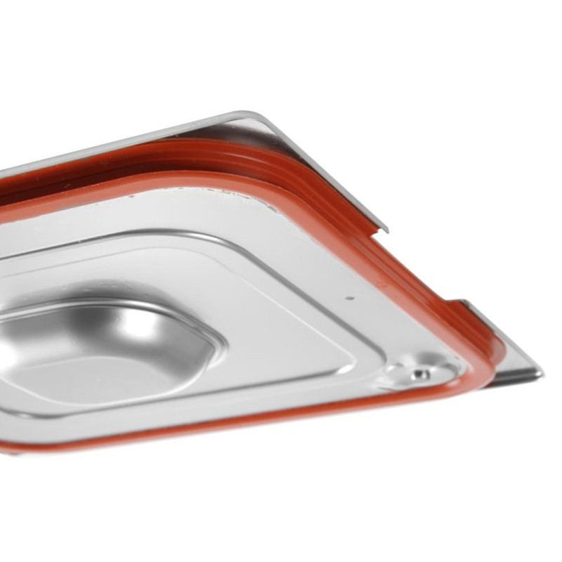 Dangtis GN konteineriui Profi Line su silikonine tarpine ir išpjova GN1/2 rankenoms 265x325mm plienas - Hendi 804322