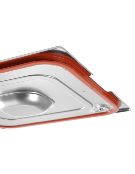 Dangtis GN konteineriui Profi Line su silikonine tarpine ir išpjova GN1/2 rankenoms 265x325mm plienas - Hendi 804322