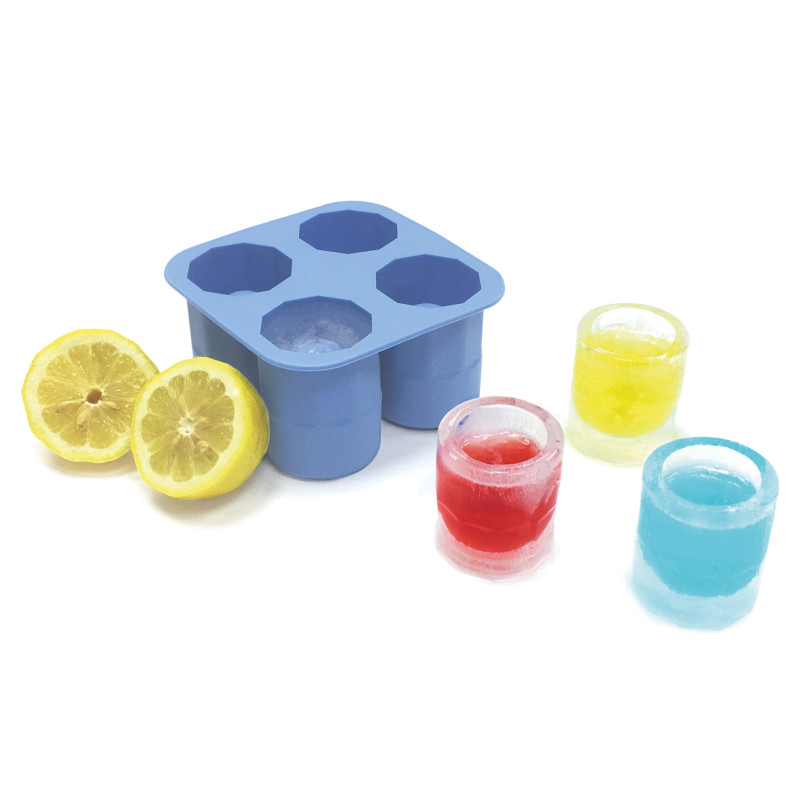 Ledukų formavimo formelė ledo kubeliams silikoninė 4 x ICE GLASSES FOR SHOT Ledukų formavimo formelė ledo kubeliams silikoninė 4 x ICE GLASSES FOR SHOT