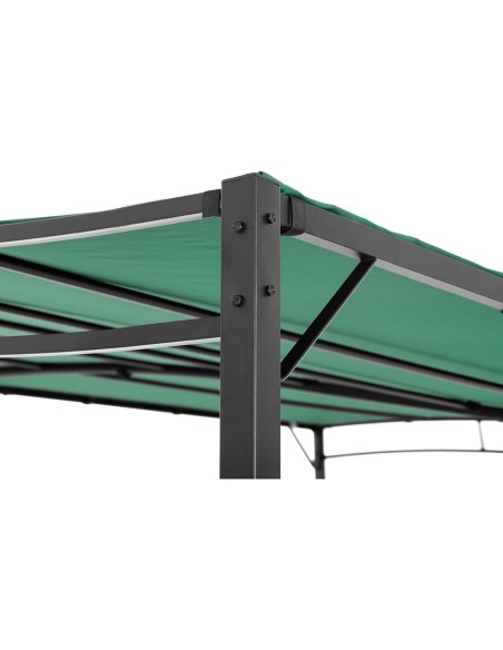 Sodo stogo danga laisvai pastatoma pavėsinė 4 x 3 x 2,5 m žalia Sodo stogo danga laisvai pastatoma pavėsinė 4 x 3 x 2,5 m žalia