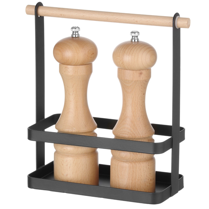 Organizatoriaus stalo prieskonių krepšelis su medine rankena 23x10x24 cm - Hendi 427040