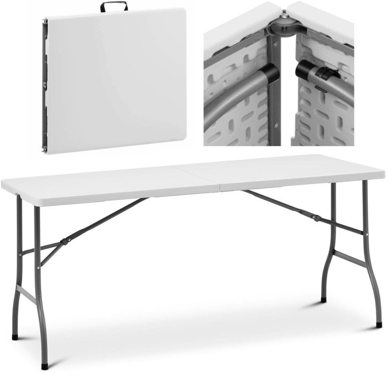 Baltas sulankstomas sodo maitinimo stalas iki 150 kg 152 x 70 x 74 cm