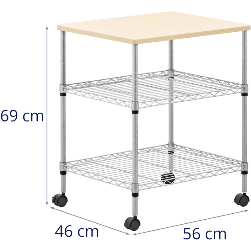Vielinė lentyna ant ratukų spintai laikyti 3 lentynos 56 x 46 x 68 cm iki 30 kg