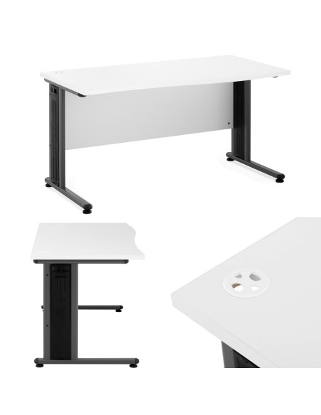 Kompiuterio stalas ant metalinio rėmo 140 x 73,5 balta ir pilka Kompiuterio stalas ant metalinio rėmo 140 x 73,5 balta ir pilka