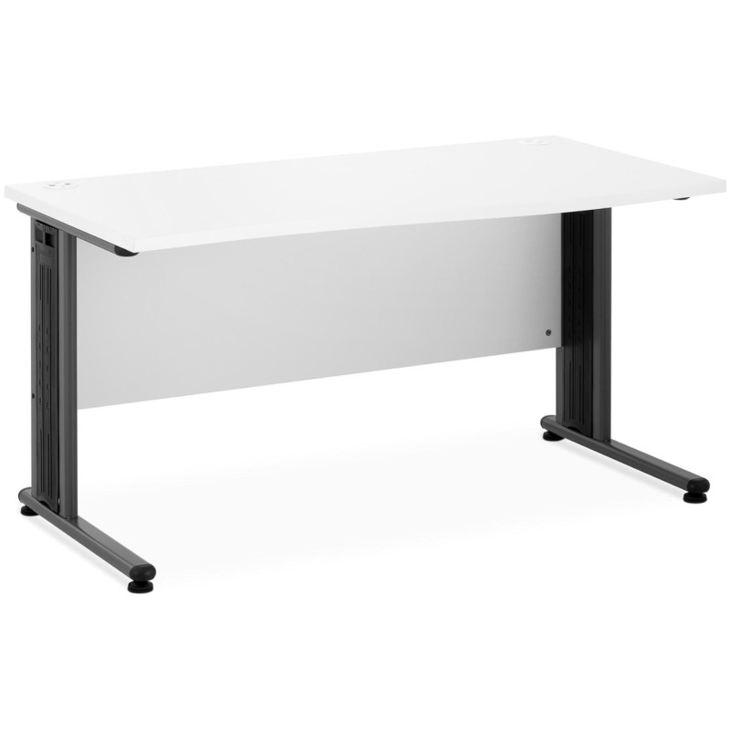 Kompiuterio stalas ant metalinio rėmo 140 x 73,5 balta ir pilka