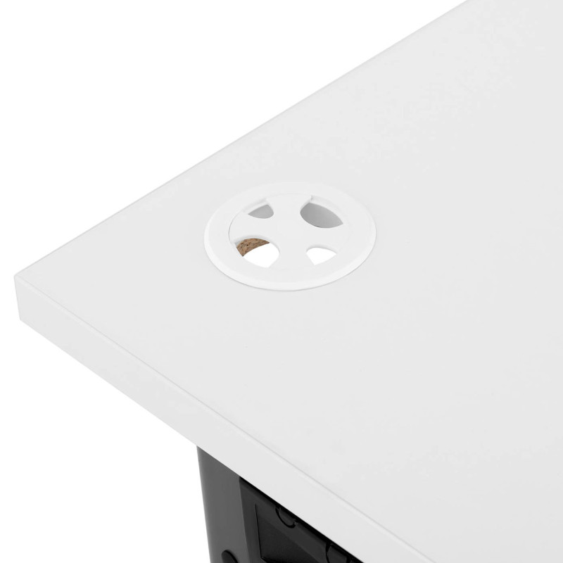 Kompiuterio stalas ant metalinio rėmo 140 x 73,5 balta ir pilka