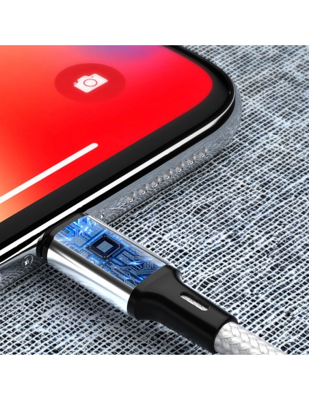 Tvirtas pintas kabelis USB USB-C 2.4A 1m juodas