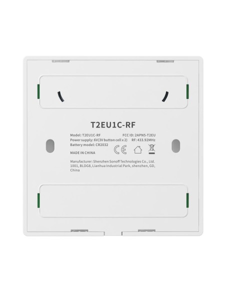 Vieno kanalo jutiklinis šviesos jungiklis WiFi mygtuko jungiklis nuotolinio valdymo pultas 433MHz baltas T2EU1C-RF Vieno kanalo jutiklinis šviesos jungiklis WiFi mygtuko jungiklis nuotolinio valdymo pultas 433MHz baltas T2EU1C-RF