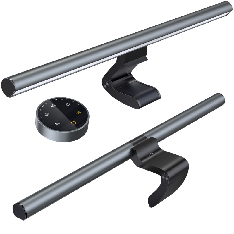 Bevielis LED lempos ekrano apšvietimo monitorius Elesense juodas - RINKINYS iš 2 vnt.