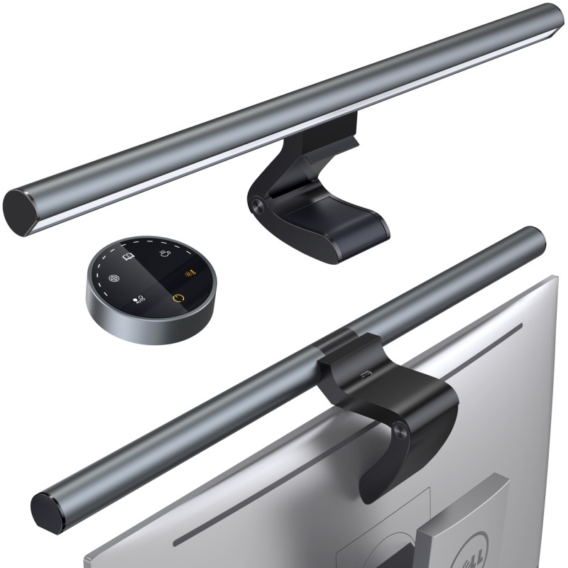 Bevielis LED lempos ekrano apšvietimo monitorius Elesense juodas - RINKINYS iš 2 vnt.