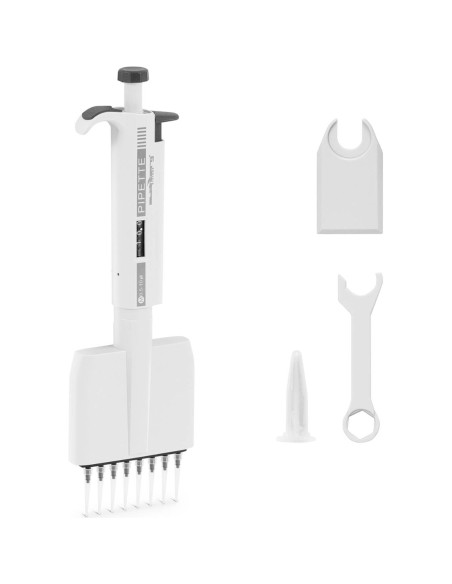 8 kanalų rankinė laboratorinė pipetė 0,0005-0,01 ml 8 kanalų rankinė laboratorinė pipetė 0,0005-0,01 ml