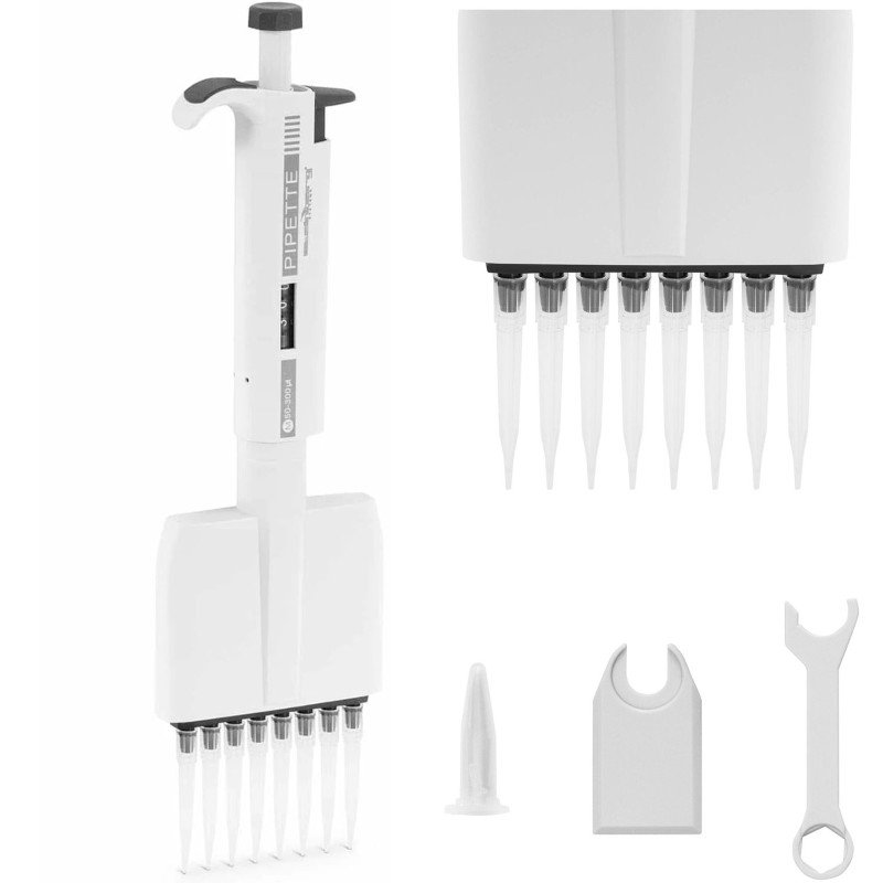 Laboratorinė pipetė 8 kanalų rankinė 0,05-0,3 ml