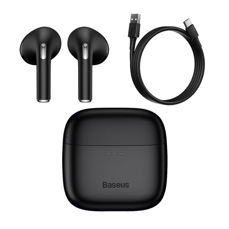 Belaidės Bluetooth 5.0 TWS į ausis įdedamos ausinės, atsparios vandeniui IPX5 E8 juodos spalvos