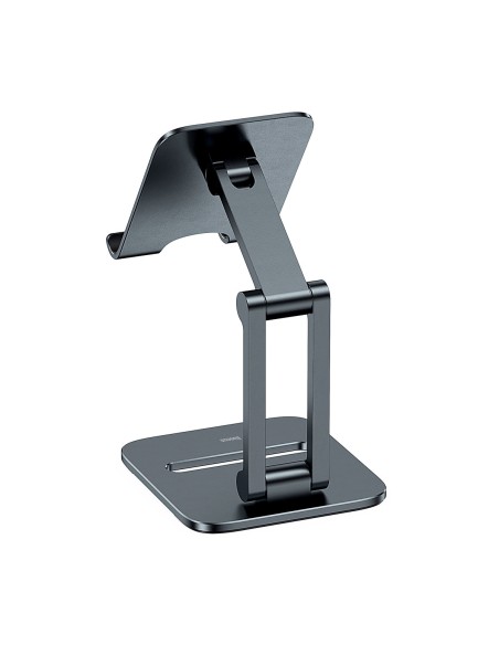 Metalinis stovas išmaniajam telefonui Desktop Biaxial Sulankstomas iki 7 colių pilkos spalvos Metalinis stovas išmaniajam telefonui Desktop Biaxial Sulankstomas iki 7 colių pilkos spalvos