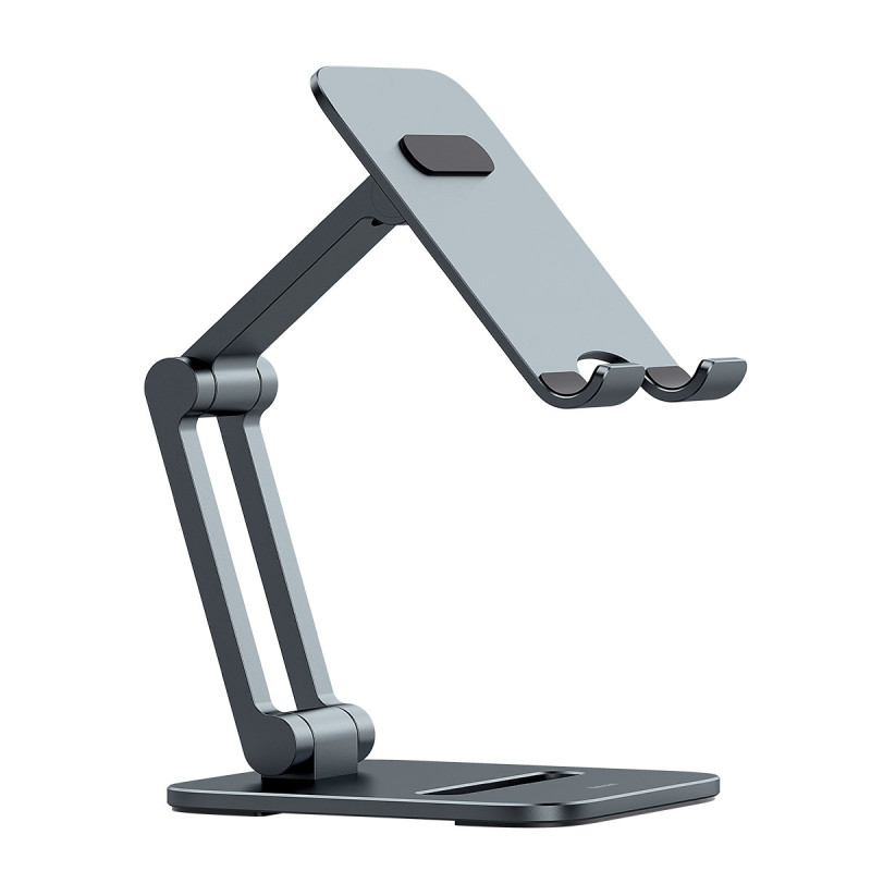 Metalinis stovas išmaniajam telefonui Desktop Biaxial Sulankstomas iki 7 colių pilkos spalvos