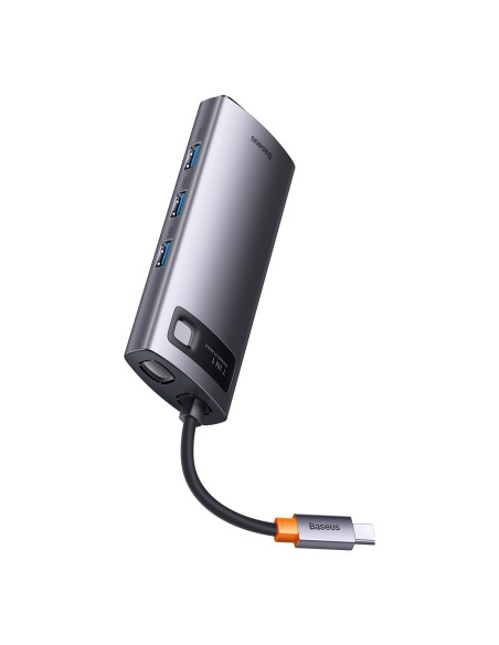 Prijungimo stotis HUB 7in1 USB-C 1xHDMI 1xVGA 3xUSB 3.2 1xPower Delivery RJ-45 Ethernet pilka spalva Prijungimo stotis HUB 7in1 USB-C 1xHDMI 1xVGA 3xUSB 3.2 1xPower Delivery RJ-45 Ethernet pilka spalva
