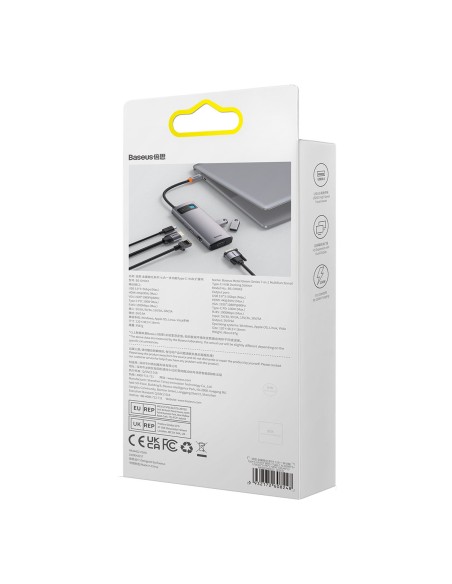 Prijungimo stotis HUB 7in1 USB-C 1xHDMI 1xVGA 3xUSB 3.2 1xPower Delivery RJ-45 Ethernet pilka spalva Prijungimo stotis HUB 7in1 USB-C 1xHDMI 1xVGA 3xUSB 3.2 1xPower Delivery RJ-45 Ethernet pilka spalva