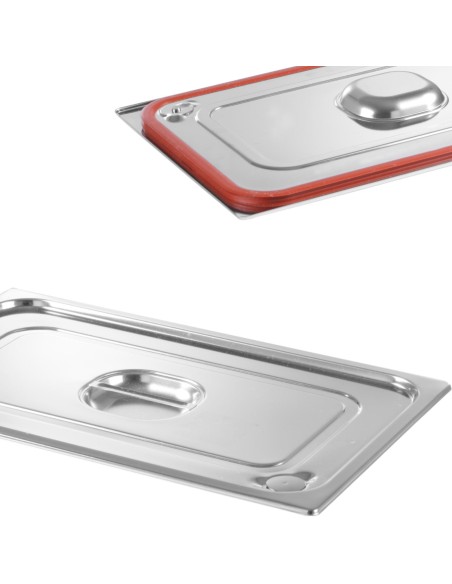 Dangtis GN konteineriui Profi Line su silikonine tarpine GN1/4 265x162mm nerūdijantis plienas - Hendi 802649