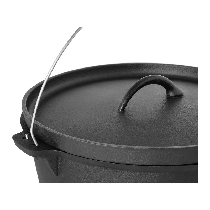 Katilinis ketaus medžioklės puodas laužo griliui sk. 37cm 10,75L + PĖDOS