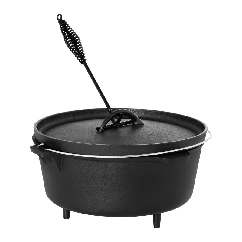 Katilinis ketaus medžioklės puodas laužo griliui sk. 37cm 10,75L + PĖDOS