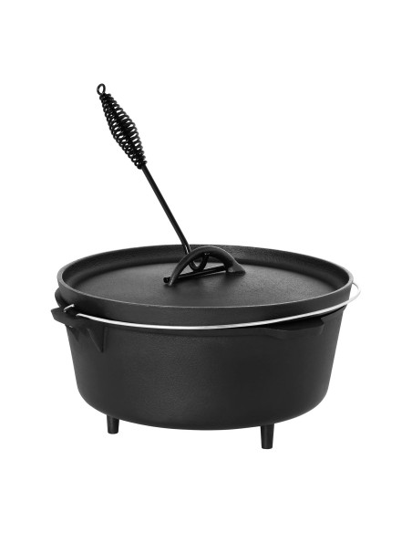 Katilinis ketaus medžioklės puodas laužo griliui sk. 37cm 10,75L + PĖDOS Katilinis ketaus medžioklės puodas laužo griliui sk. 37cm 10,75L + PĖDOS