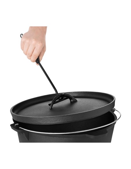 Katilinis ketaus medžioklės puodas laužo griliui sk. 37cm 10,75L + PĖDOS Katilinis ketaus medžioklės puodas laužo griliui sk. 37cm 10,75L + PĖDOS