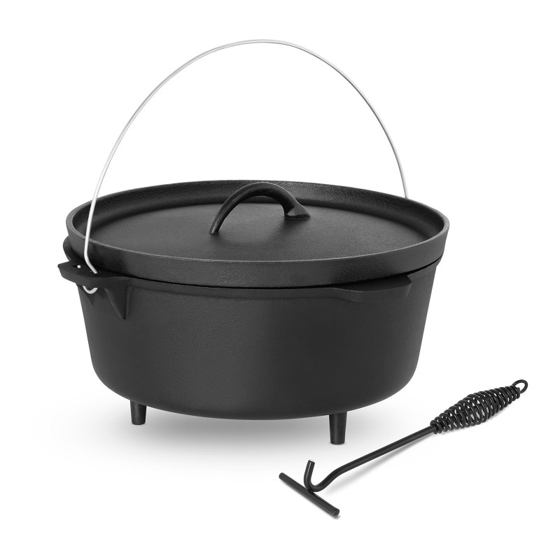 Katilinis ketaus medžioklės puodas laužo griliui sk. 37cm 10,75L + PĖDOS