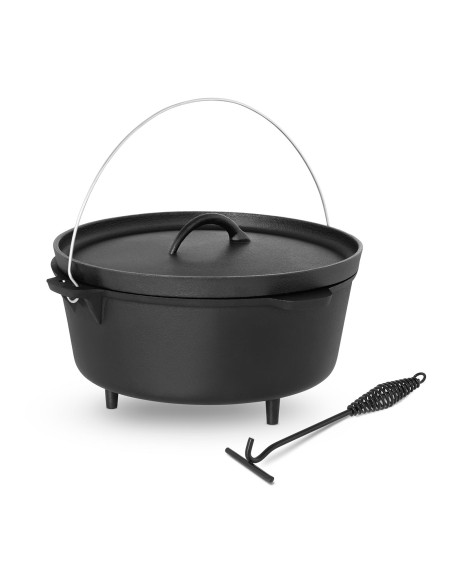 Katilinis ketaus medžioklės puodas laužo griliui sk. 37cm 10,75L + PĖDOS Katilinis ketaus medžioklės puodas laužo griliui sk. 37cm 10,75L + PĖDOS