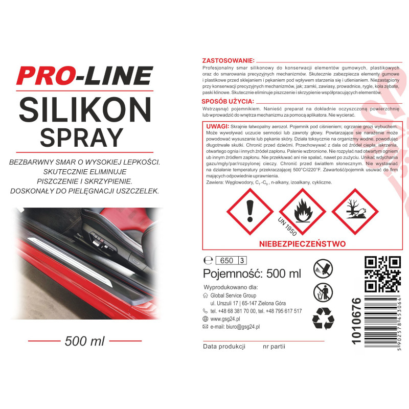 Silikono tepalo purškiklis PRO-LINE tarpiklių priežiūrai 500ml