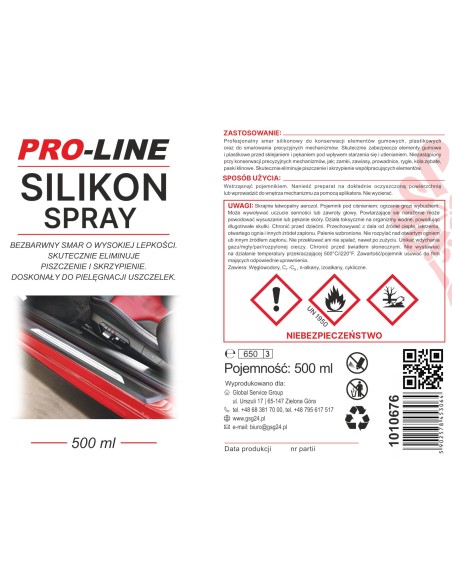Silikono tepalo purškiklis PRO-LINE tarpiklių priežiūrai 500ml Silikono tepalo purškiklis PRO-LINE tarpiklių priežiūrai 500ml