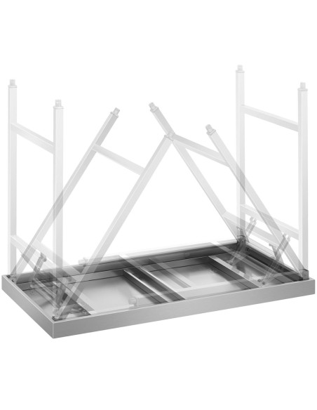 Sulankstomas nerūdijančio plieno maitinimo stalas 180 x 60 cm Sulankstomas nerūdijančio plieno maitinimo stalas 180 x 60 cm