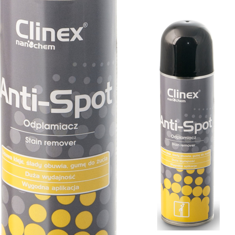 Dėmių valiklis kilimams ir minkštiems baldams pašalina kramtomosios gumos deguto vašką CLINEX Anti-Spot 250ML Dėmių valiklis kilimams ir minkštiems baldams pašalina kramtomosios gumos deguto vašką CLINEX Anti-Spot 250ML