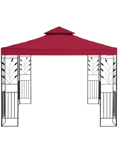 Sodo paviljono pavėsinė su ornamentu sulankstytas 3 x 3 x 2,6 m raudonojo vyno Sodo paviljono pavėsinė su ornamentu sulankstytas 3 x 3 x 2,6 m raudonojo vyno