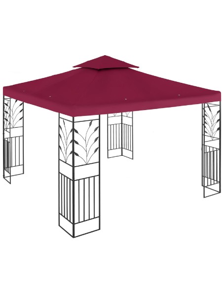 Sodo paviljono pavėsinė su ornamentu sulankstytas 3 x 3 x 2,6 m raudonojo vyno Sodo paviljono pavėsinė su ornamentu sulankstytas 3 x 3 x 2,6 m raudonojo vyno