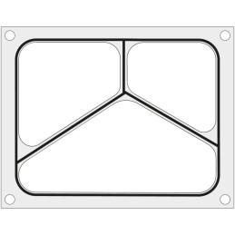 Formos matrica suvirinimo aparatui MANUPACK 190 trijų sekcijų padėklui 227x178 mm - Hendi 805725