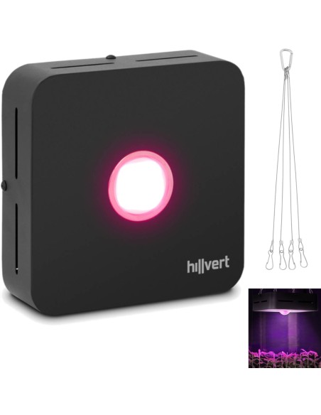 Augalų augimo lempa viso spektro 20 x 20 cm 1 LED 50 W juoda Augalų augimo lempa viso spektro 20 x 20 cm 1 LED 50 W juoda