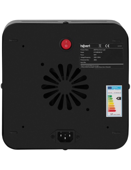 Augalų augimo lempa viso spektro 20 x 20 cm 1 LED 50 W juoda Augalų augimo lempa viso spektro 20 x 20 cm 1 LED 50 W juoda