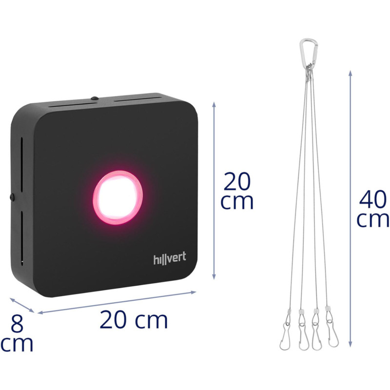Augalų augimo lempa viso spektro 20 x 20 cm 1 LED 50 W juoda