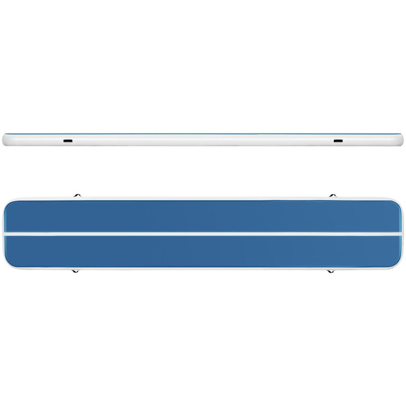 Čiužinio kilimėlis akrobatinis pripučiamas gimnastikos takelis 600 x 100 x 20 cm mėlyna ir balta