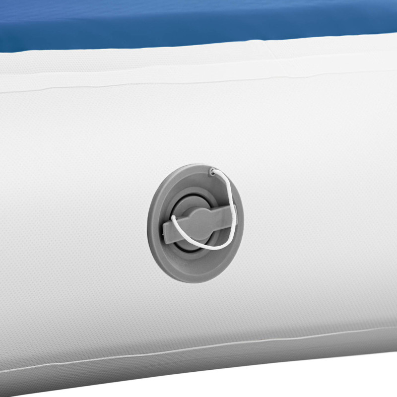 Čiužinio kilimėlis akrobatinis pripučiamas gimnastikos takelis 600 x 100 x 20 cm mėlyna ir balta