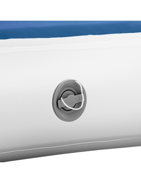 Čiužinio kilimėlis akrobatinis pripučiamas gimnastikos takelis 600 x 100 x 20 cm mėlyna ir balta