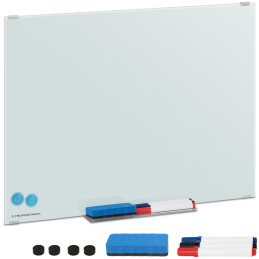 Sausai šluostyti balto stiklo magnetinės lentos RINKINYS 60x45 cm