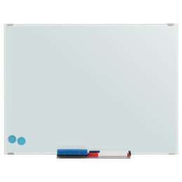 Sausai šluostyti balto stiklo magnetinės lentos RINKINYS 60x45 cm